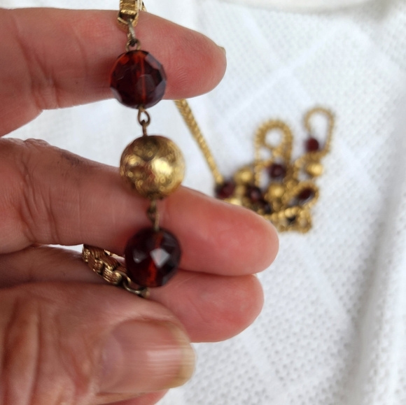 Vintage Glass bead‎  station necklace - Picture 5 of 16